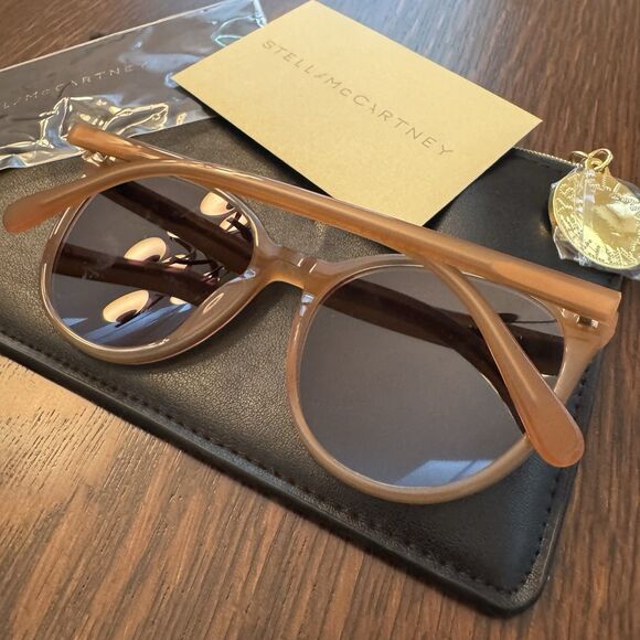 New Stella McCartney SC0086S Cat Eye Amber Sunglasses NEW - Picture 3 of 6